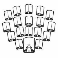 Santa with Floating Lanterns for Loy Krathong concept as Capture Santa surrounded by floating lanterns during the Loy Krathong festival The design features glowing lanterns agains Square Square vector