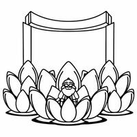 Santa with Glowing Krathong Decorations concept as Create an illustration of Santa surrounded by glowing Krathong decorations The design allows for ample copy space for holiday gr Square Square vector