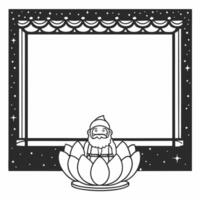 Santa with Holographic Loy Krathong concept as Create an illustration of Santa holding a holographic Loy Krathong glowing in the night The design features ample copy space for fes Square Square vector