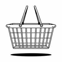 Shopping Basket Levitating concept as A shopping basket appears to be levitating against a white background The camera captures a straight on view with a slight shadow belo Square Square vector
