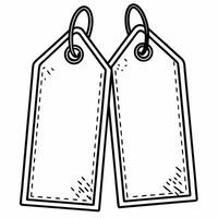 Shopping Tags Floating Together concept as Two shopping tags are depicted floating together in mid air against a white background The camera captures a close up with focus Square Square vector