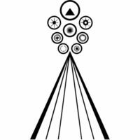 Soaring campaign logo with policy comet tail concept as Close up of a campaign logo soaring upwards leaving a comet like tail of policy icons behind it Camera tracks the logos asc Square Square vector