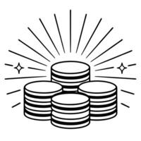 Soft abstract coins with bokeh effect concept as A collection of softly focused coins appears against a background of shimmering bokeh lights The camera employs a slow zoom in emp Square Square vector