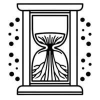 Soft Abstract Hourglass with Growing Roots concept as An hourglass with roots growing from the bottom amid bokeh effects symbolizes time sensitive growth achieved through community Square Square vector