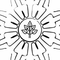 Soft Abstract Circle of Hands with Seedling concept as Hands forming a circle around a growing seedling with bokeh effects symbolize community and growth achieved through compromis Square Square vector