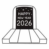 Starry Podium Design concept as A podium design featuring a starry night theme with the text Happy New Year 2026 The isolated white background enhances the magical feel making it Square Square vector