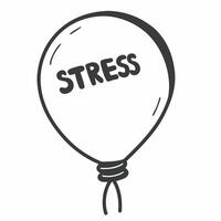 Stress busting white balloon concept as of a white balloon with stress written on it popping and releasing positive words Camera follows the balloons expansion and pop Iso Square Square vector