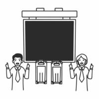 Surprise discovery of waste reduction solution concept as Dolly shot moving towards employees excitedly examining a new waste reduction system Camera captures their animated discu Square Square vector