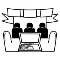 Team members collaborating over a laptop in a casual lounge area concept as A candid shot of team members gathered around a laptop in a comfortable lounge area collaborating on a p Square Square vector