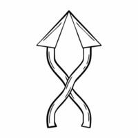 Two intertwined arrows forming an upward spiral isolated on white background concept as A image of two arrows spiraling upwards while intertwining symbolizing mutual growth Square Square vector