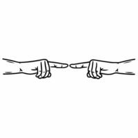 Two hands reaching towards each other in mid air isolated on white background concept as A image depicting two hands extending towards each other floating in the air symboli Square Square vector