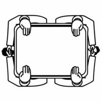 Unexpected diversity and inclusion forum concept as Tracking shot of an unexpected diversity and inclusion forum where corporate leaders engage with various community groups Camer Square Set 2 Square vector
