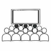 Unexpected alliance formation at town hall concept as Wide shot of a town hall meeting where corporate leaders and community activists unexpectedly form an alliance Camera zooms i Square Square vector