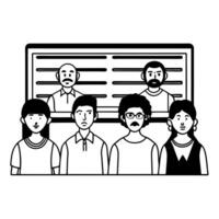 Voters reacting to live poll results concept as Medium shot of diverse voters watching live poll results their faces showing a range of emotions Camera pans across the group captu Square Square vector