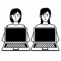 Voters comparing prediction model accuracies concept as Medium shot of voters comparing the accuracy of different prediction models on their devices Camera moves between voters sh Square Square vector