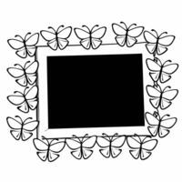 White butterfly outline frame concept as Medium shot of a frame made of simple white butterfly outlines Camera follows the butterflies gentle flight across the frame Represents t Square Square vector