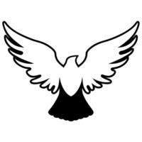 White dove on plain sky concept as Wide shot of a white dove in flight against a plain sky background Camera follows the doves trajectory symbolizing freedom and hope Large copy Square Square vector