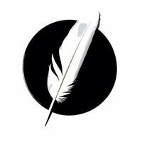 White feather on plain background concept as Close up of a single white feather on a plain background Camera slowly zooms out revealing the feathers delicate details Large copy s Square Square vector