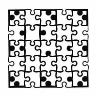 White puzzle piece tiles concept as Seamless pattern of white puzzle pieces fitting together Camera follows the connections between pieces suggesting unity Represents mental heal Square Square vector
