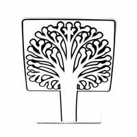 White tree of life podium concept as Close up of a podium covered in minimalist white tree of life outlines Camera slowly pans up the trees revealing intricate branches Symbolize Square Square vector