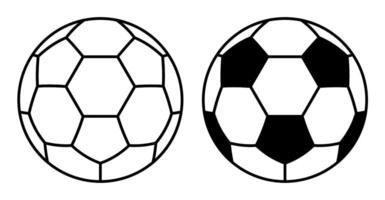 Linear icon. Black and white classic soccer ball icon. Simple black and white image isolated on white background vector