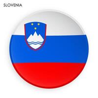 SLOVENIA flag icon in modern neomorphism style. Button for mobile application or web. image on white background vector