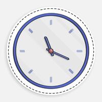 cartoon icon of doodle Wall Clock. Mechanical watch for measuring time. Countdown to for new year. image isolated on white background vector