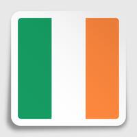 ireland flag icon on paper square sticker with shadow. Button for mobile application or web. image vector