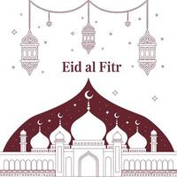 Eid al fitr greeting card vector