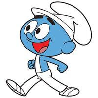 Clean and Simple Tiny Blue Character Design. vector