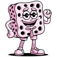 Expressive Sponge Character on a White Background vector