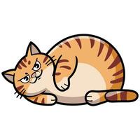 Chubby Cat with a Mischievous Grin. vector