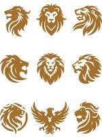 Royal Wings Lion Eagle Collection Logo Design vector