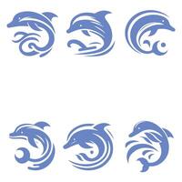 Dolphin Rush collection logo design vector