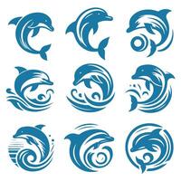 Dazzle Dolphin collection logo design vector