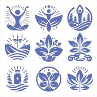 Wellness Flow collection logo design vector