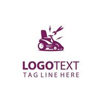 Sharp Lawn Mover Logo Design vector