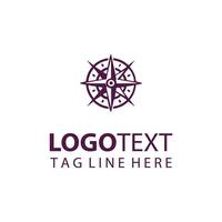 Navigate Path compass logo design vector