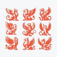 Mythic Griffin collection logo design vector