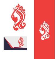 The Graceful Sovereign Elegant Lady Logo Design vector