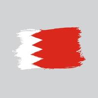 Flag of the Bahrain in brush shape frame vector