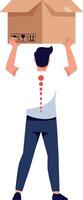 Person lifting a box in a flat illustration style vector