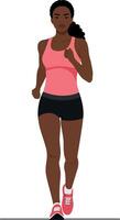 Female runner in motion with flat design style art vector