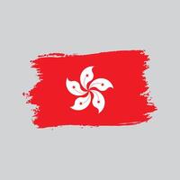 Flag of the hong kong in brush shape frame vector