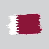 Flag of the Qatar in brush shape frame vector