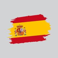 Spain national flag in brush shape frame vector