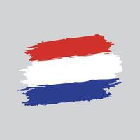 Flag of the Netherlands in brush shape frame vector