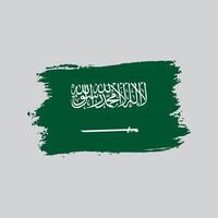 Flag of the saudi arabia in brush shape frame vector