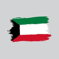 Flag of the kuwait in brush shape frame vector