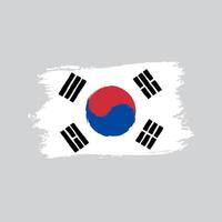 Flag of South Korea in brush shape frame vector